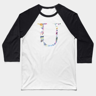 Gaudi Barcelona Mosaic Initial U Baseball T-Shirt